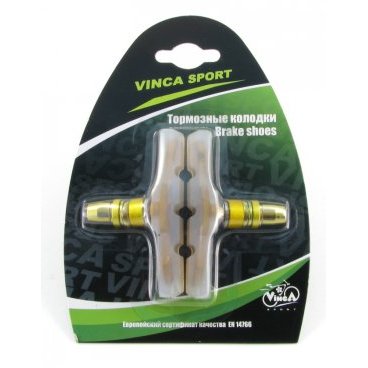 Фото Тормозные колодки для велосипеда Vinca (пара) "золотые", (70мм) EN14766/SGS/REACH, VB 970