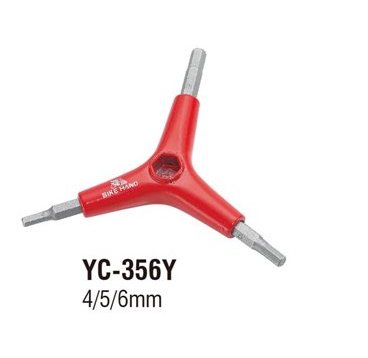 Ключ BIKE HAND YC-356Y,  шестигранники 4/5/6мм, YC-356Y