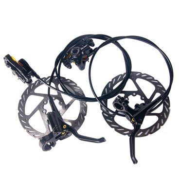 Велосипедный тормоз U-Link, дисковый, передний/задний, диск 160 мм, гидролинии 900+1700мм, IS, GL-BD001FR