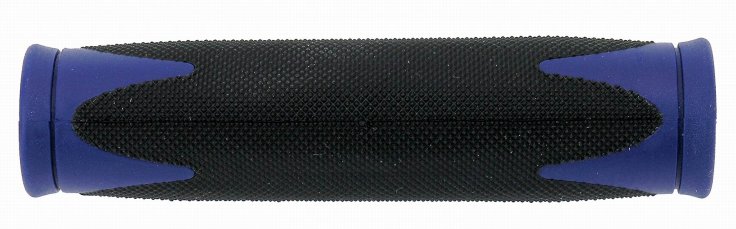 фото Грипсы велосипедные velo, резина, 2-х компонентные, 130 мм, черно-синие, 5-410363