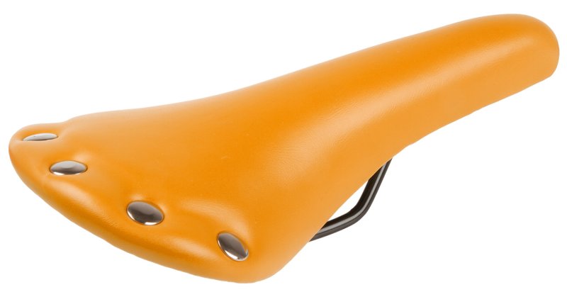 фото Седло ventura rivet, универсальное, 278х153 мм, ретро-дизайн, оранжевое, 5-251047