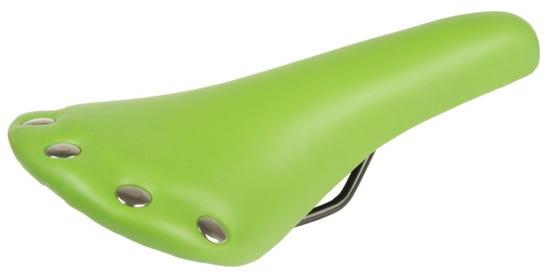 фото Седло велосипедное ventura rivet, универсальное, 278х153 мм, ретро-дизайн, зеленое, 5-251045