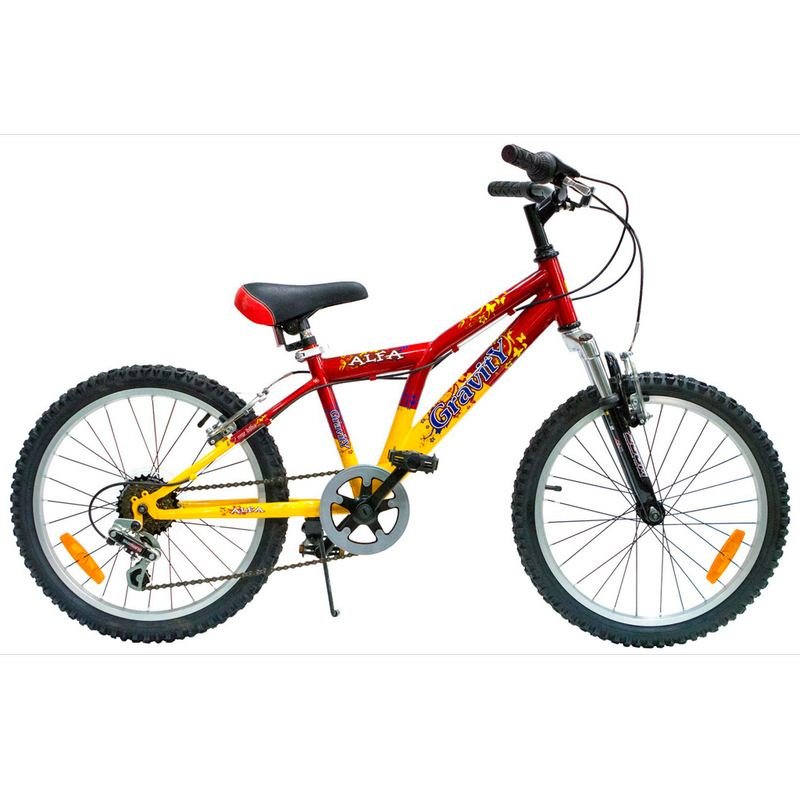 фото Детский велосипед gravity alfa 20" 2015 (возраст 6 - 9 лет, рост до 135 см, красный/желтый)