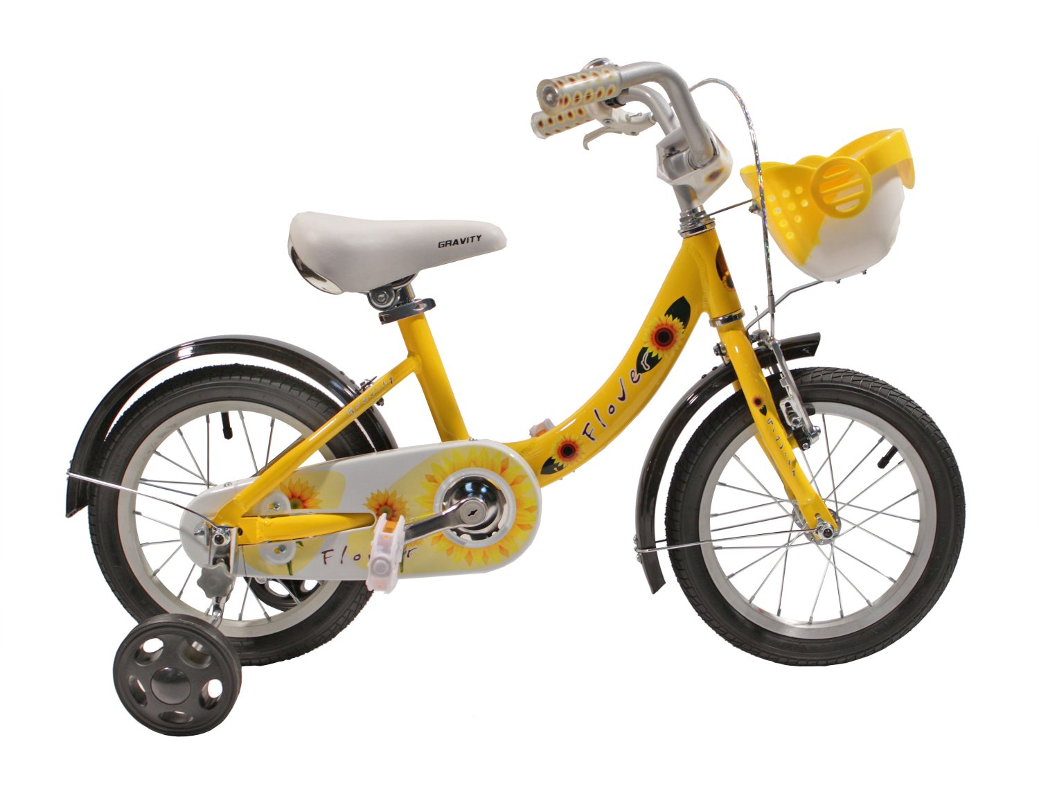 фото Детский велосипед gravity flower 14" 2015 (возраст 3 - 5 лет, рост до 115 см, желтый)