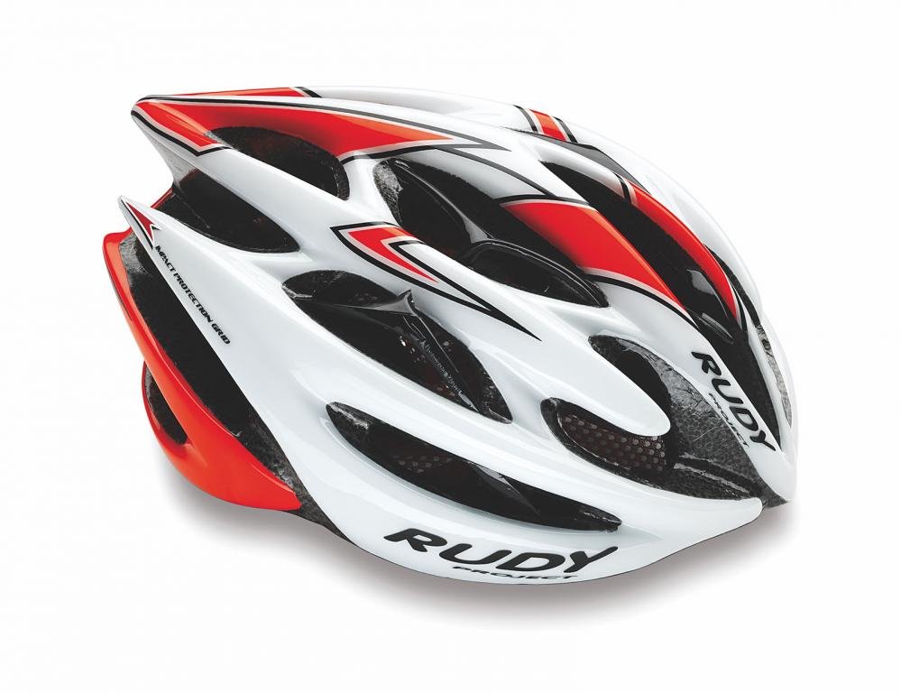 фото Велошлем rudy project sterling mtb white-red fluo shiny (размер: l (58-62 см))