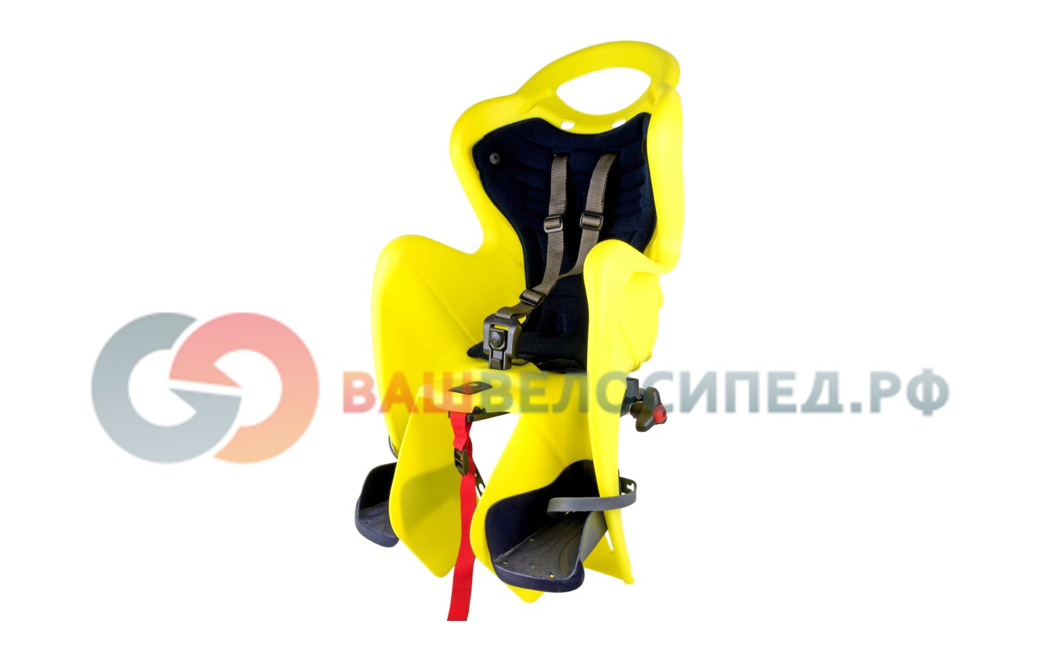 фото Детское велокресло на багажник bellelli mr fox clamp hi-viz заднее, до 7лет/22кг, 01fxm00027