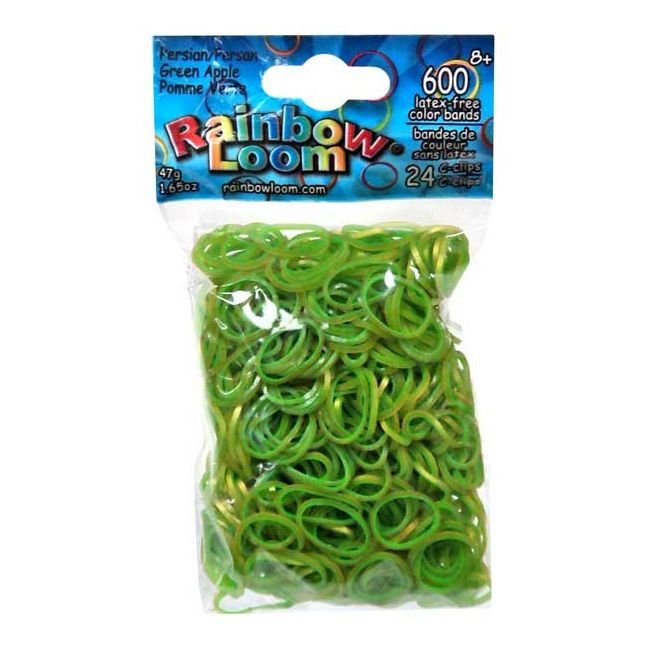 фото Резинки зеленое яблоко persian green apple rainbow loom