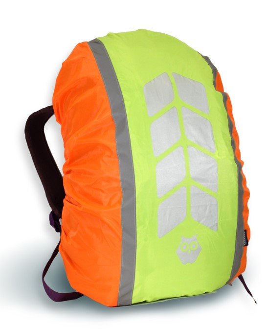фото Чехол на рюкзак со световозвращающими лентами protect™ "микс", оранж-лимон, объем 20-40 литров cova™