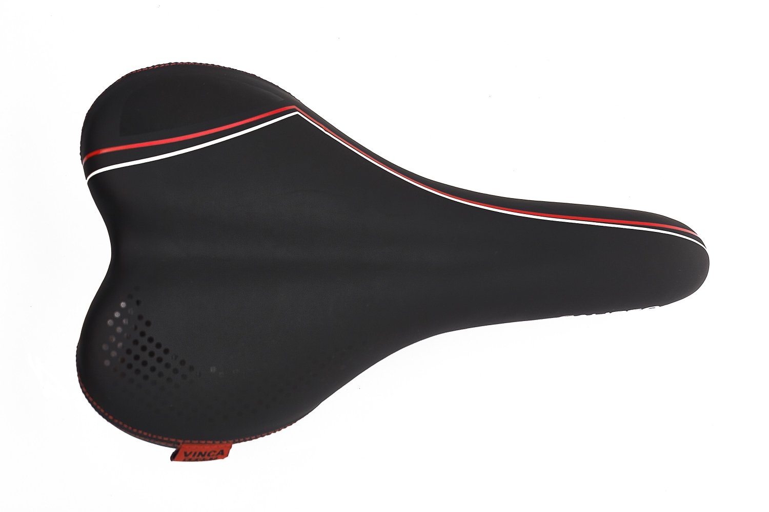 фото Велосипедное седло vinca sport 258*160 мм, европодвес, черное с красным, vs 04 calypso black/red