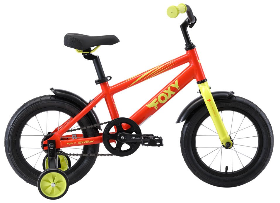 фото Детский велосипед stark foxy 14" 2019 (рост: 1,01 — 1,15 м, цвет: оранжевый/зелёный)
