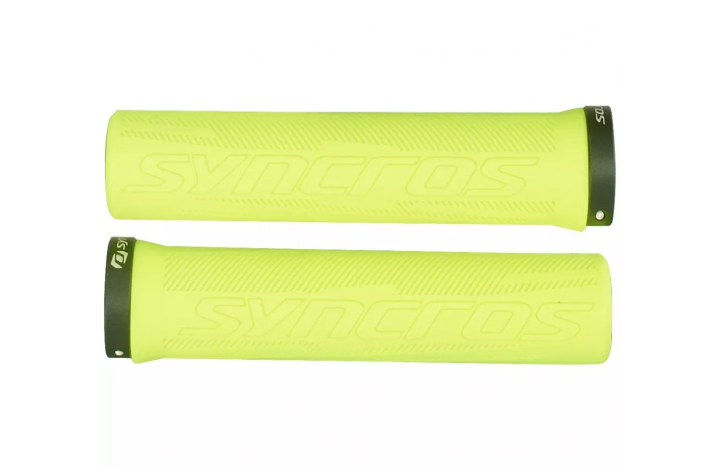 фото Грипсы велосипедные syncros pro, lock-on neon yellow, резина, пластик, 250574-2658222