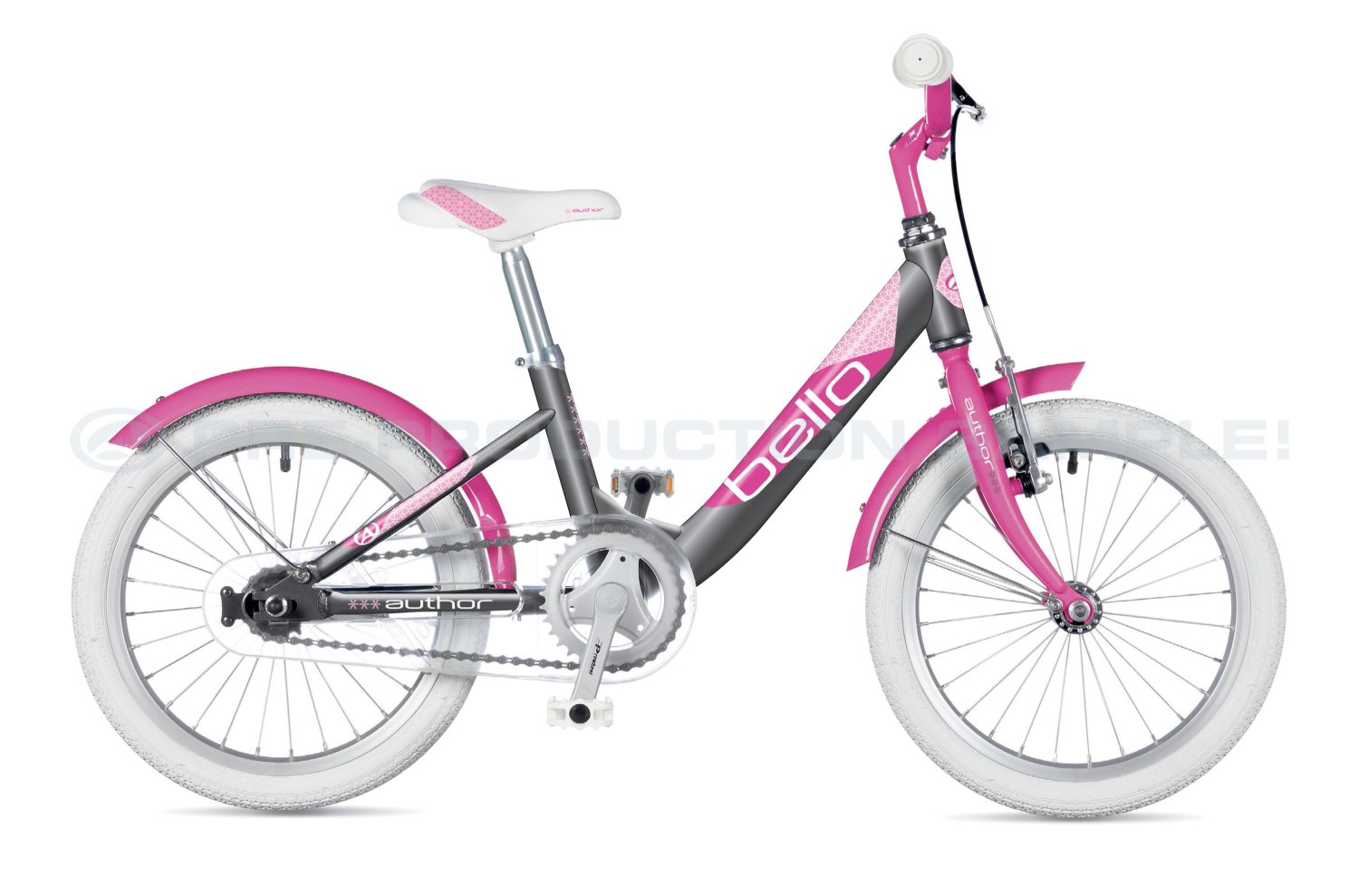 фото Детский велосипед author bello 16" 2020 (рама: 9" (рост: 100-125 см), цвет: серебристо-розовый )