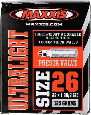 Камера велосипедная MAXXIS ULTRALIGHT 26X1.50/1.75, 0.6, FVSEP60 (O-CAP), EIB60059100
Камера велосипедная MAXXIS ULTRALIGHT 26X1.50/1.75, 0.6, FVSEP60 (O-CAP), EIB60059100