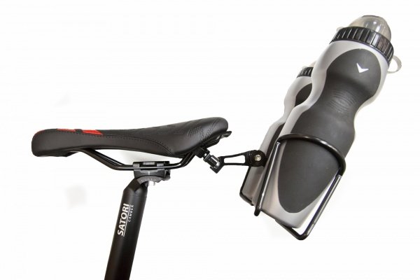 фото Кронштейн велосипедный multibrand, для двух флягодержателей, на рамки седла, алюминиевый, чёрный, bca-303