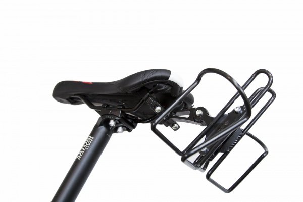 фото Кронштейн велосипедный multibrand, для двух флягодержателей, на рамки седла, алюминиевый, чёрный, bca-303