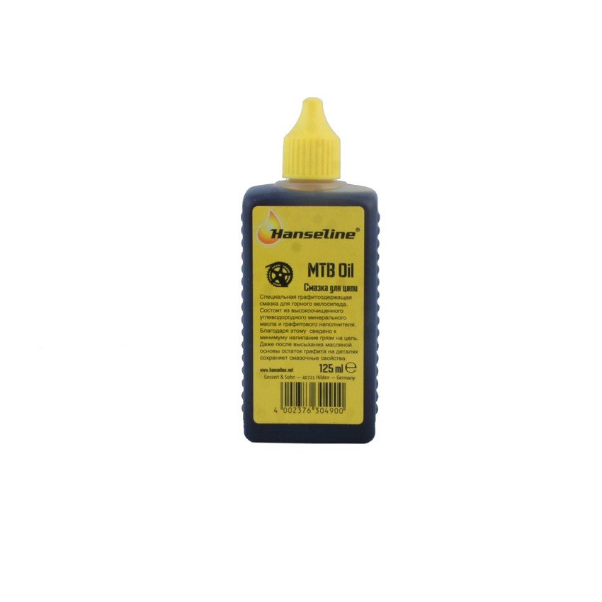 фото Смазка hanseline graphite lube mtb, для цепи и троссов, жидкая, с графитом, 125 мл, hans_304900
