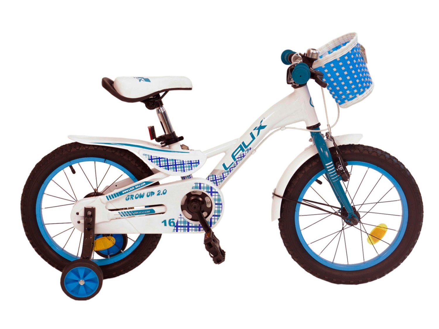 фото Детский велосипед laux grow up girls 16" (возраст: 5-7 лет (рост: 99-117 см), цвет: white/blue)