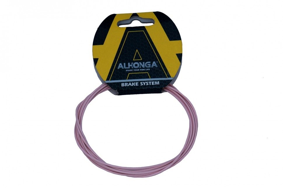 фото Трос велосипедный alhonga, teflon, 1.2 мм x 2100 мм, 4x4, сталь, розовый, alh_hj-10509