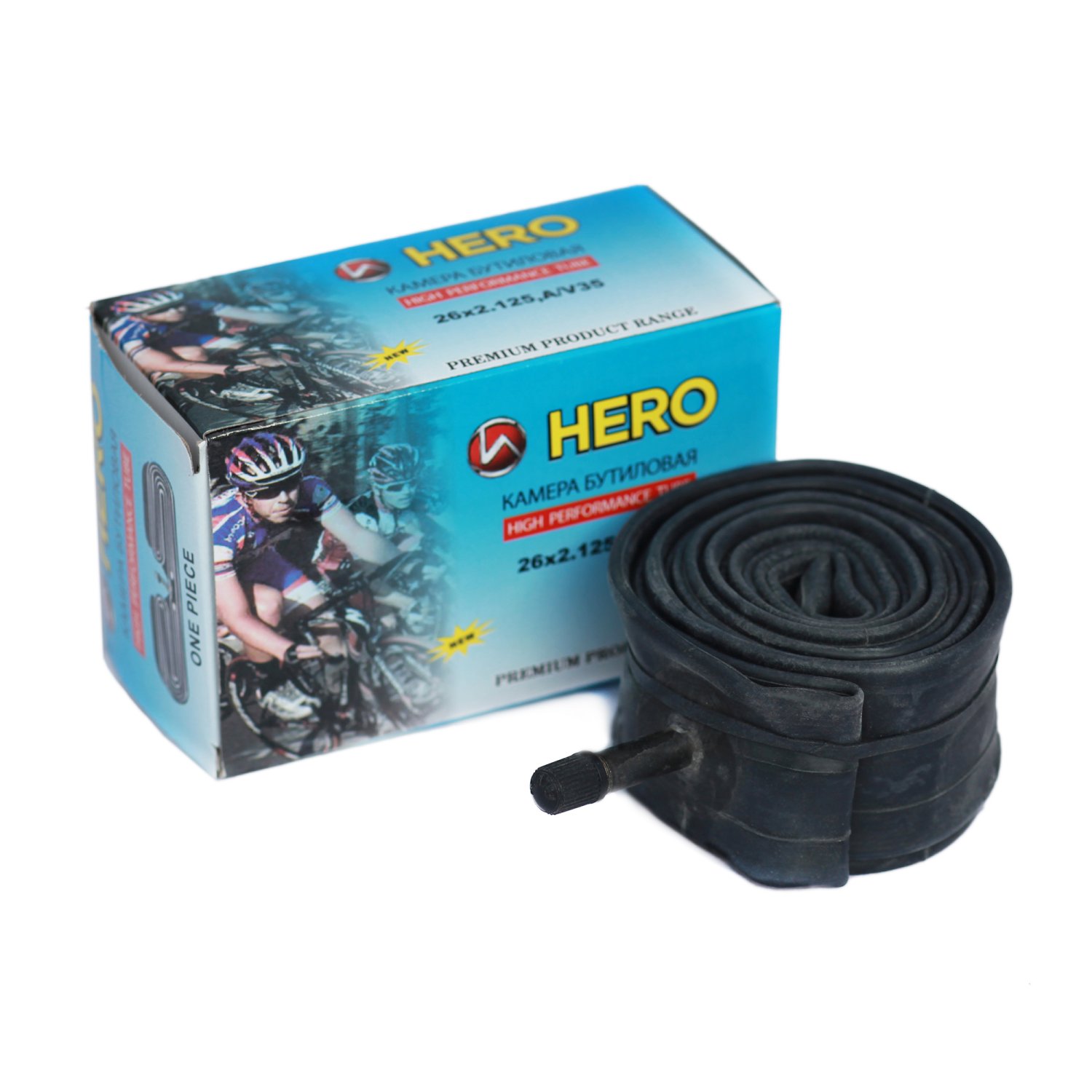 Камера велосипедная HERO, 26"x2,125", бутиловая, автониппель, в упаковке, HR_26x2,125_AV
Камера велосипедная HERO, 26"x2,125", бутиловая, автониппель, в упаковке, HR_26x2,125_AV