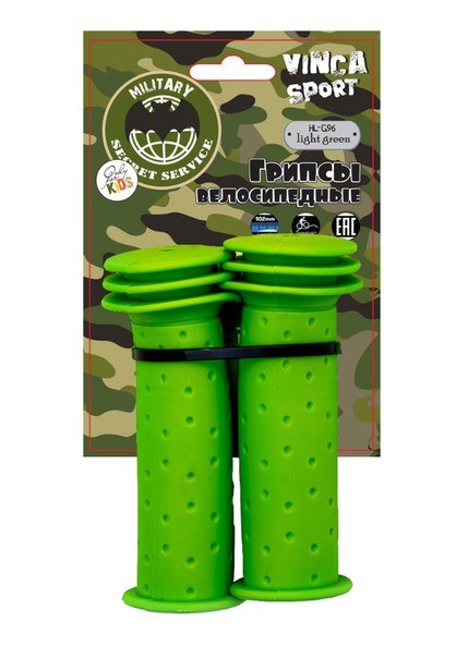 Грипсы велосипедные детские, Vinca Spor 102мм, резиновые, зеленые, H-G 96 military, Зелёный
Грипсы велосипедные детские, Vinca Spor 102мм, резиновые, зеленые, H-G 96 military, Зелёный