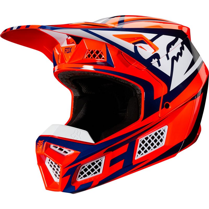 фото Велошлем fox v3 idol helmet, orange/blue, 2020 (размер: s 55-56cm ) fox racing