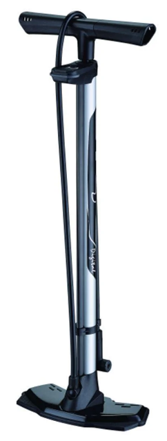 фото Насос велосипедный giyo gf-65e, напольный, с цифровым lcd манометром, 12бар/180psi, серебристый, 6-190066