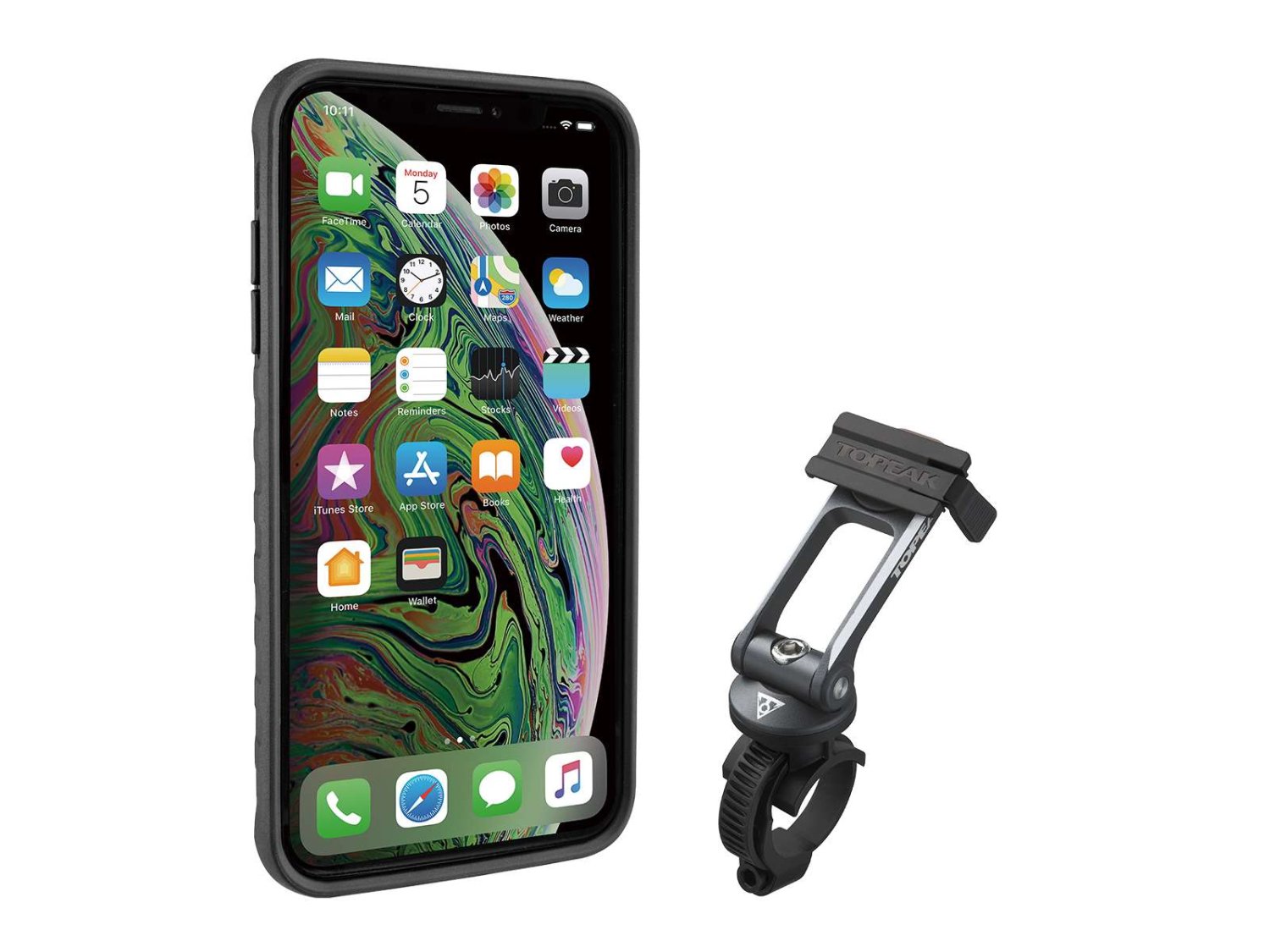 фото Чехол для смартфона c креплением topeak ridecase w/ridecase mount works with iphone xs max, черно-серый, tt9858bg