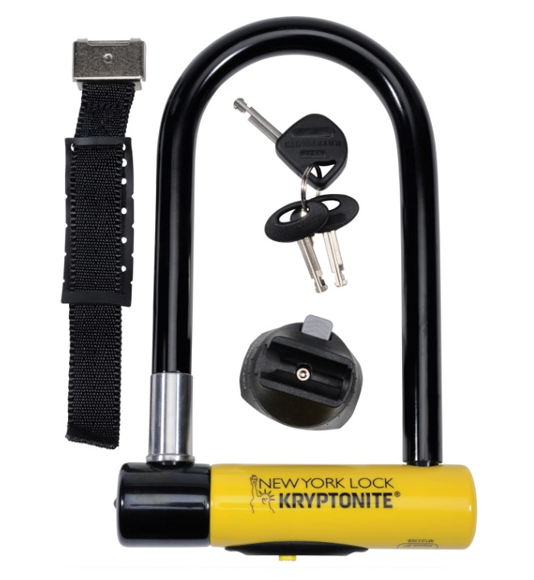фото Велосипедный замок kryptonite new york lock std. w/ flexframe bracket, u-lock, на ключ, черный/желтый