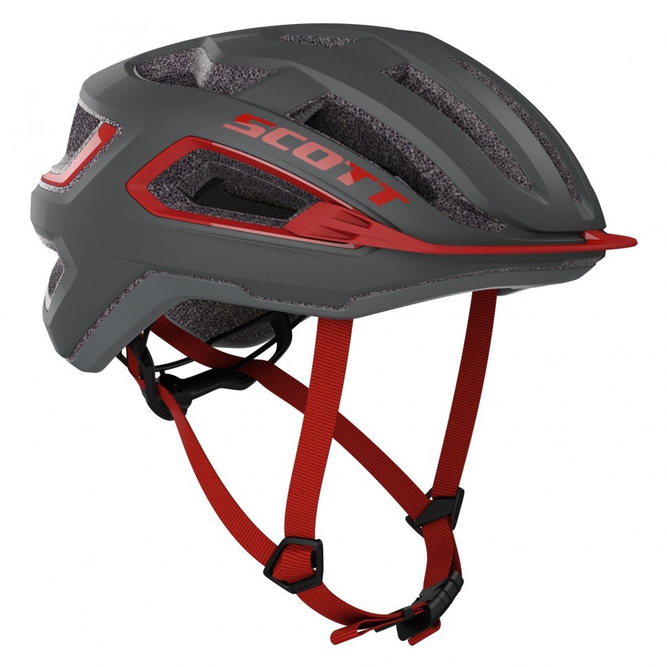 фото Шлем велосипедный scott arx (ce), серо-красный 2020 (размер: m (55-59))
