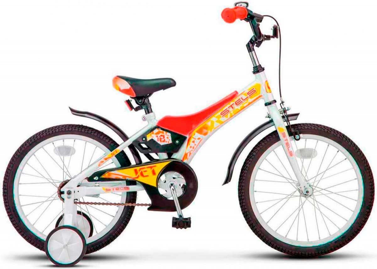 фото Детский велосипед stels jet z010 16" 2018 (рама: 9" (рост: 100-115см), цвет: белый/красный)