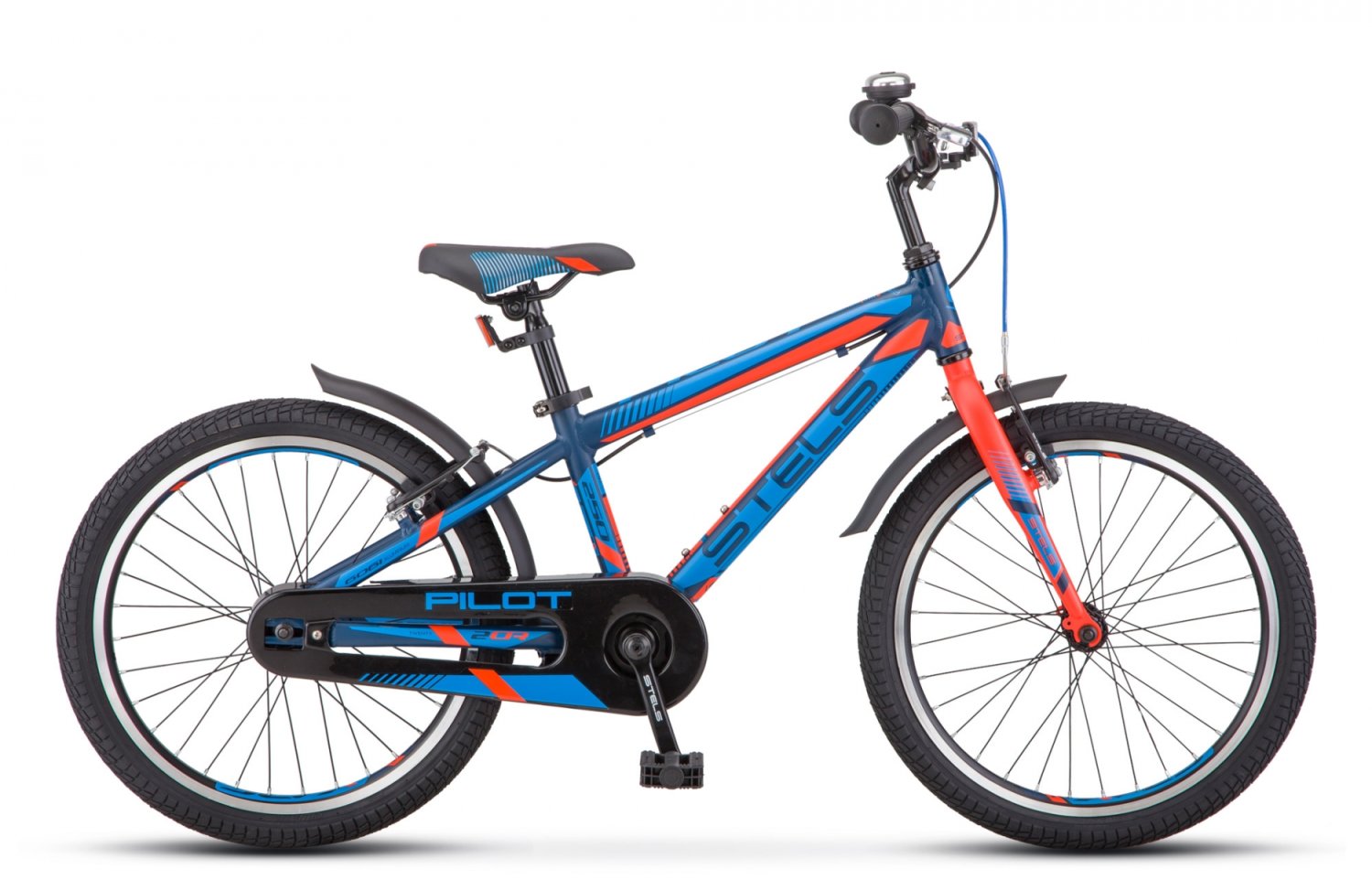 фото Детский велосипед stels pilot 250 gent v010 20" 2019 (рама: 11" (рост: 110-130см), цвет: темно-синий/неон-красный )