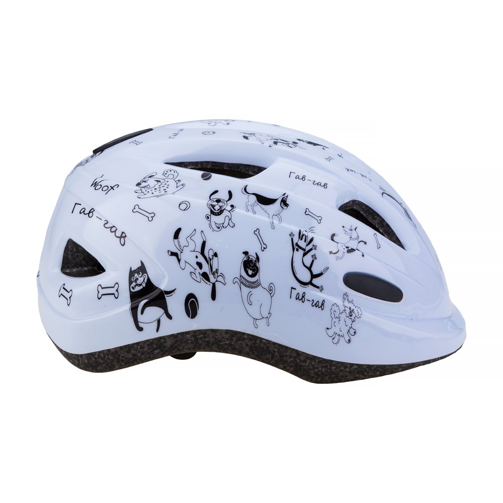 фото Шлем велосипедный vinca sport vsh 7, детский, с регулировкой, белый, рисунок - "dogs", индивидуальная упаковка (размер: s (48-52 см))