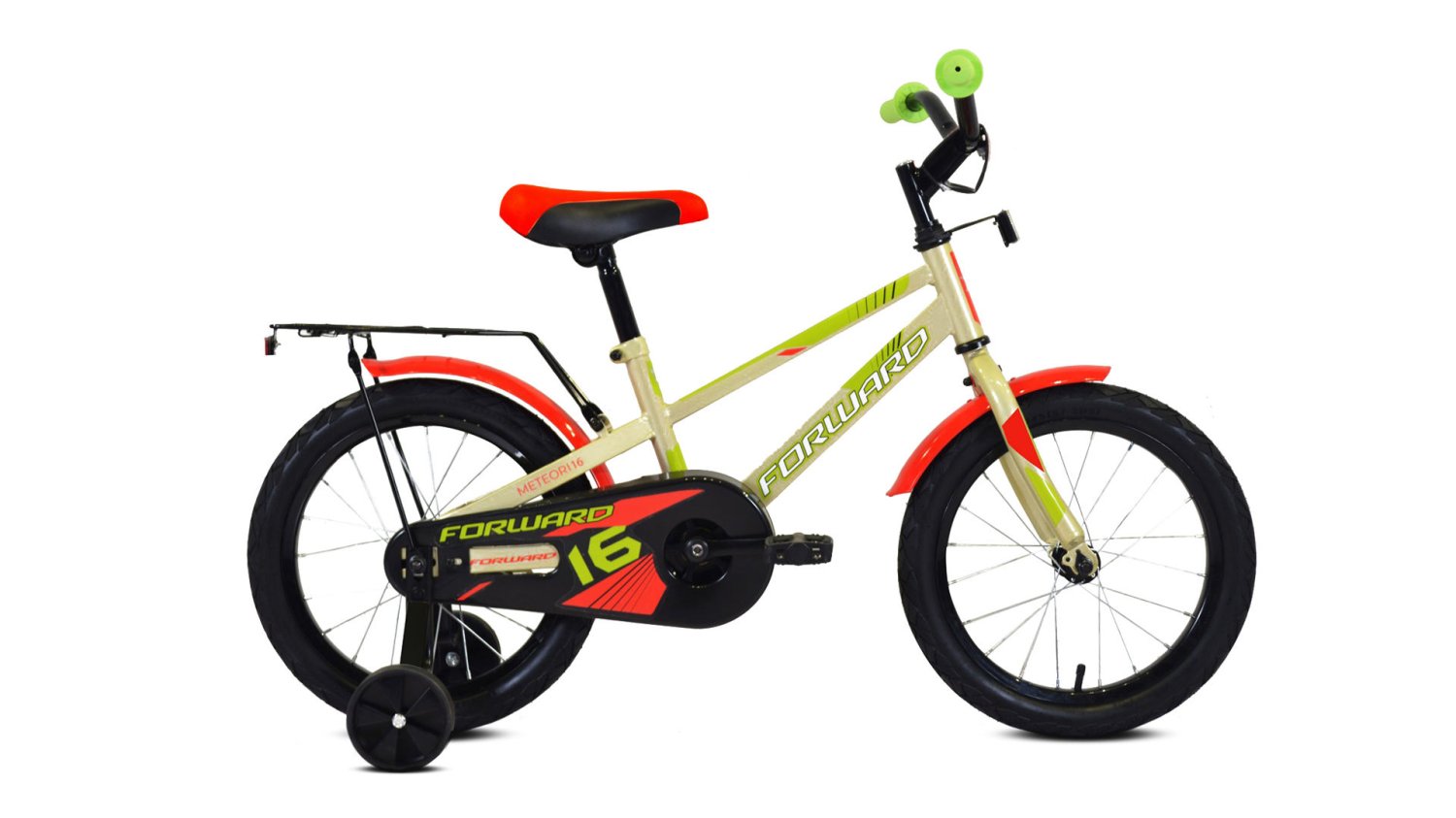 фото Детский велосипед forward meteor 14" 2020 (возраст: 3-5 лет (рост: 90-110см), цвет: серый/зеленый)