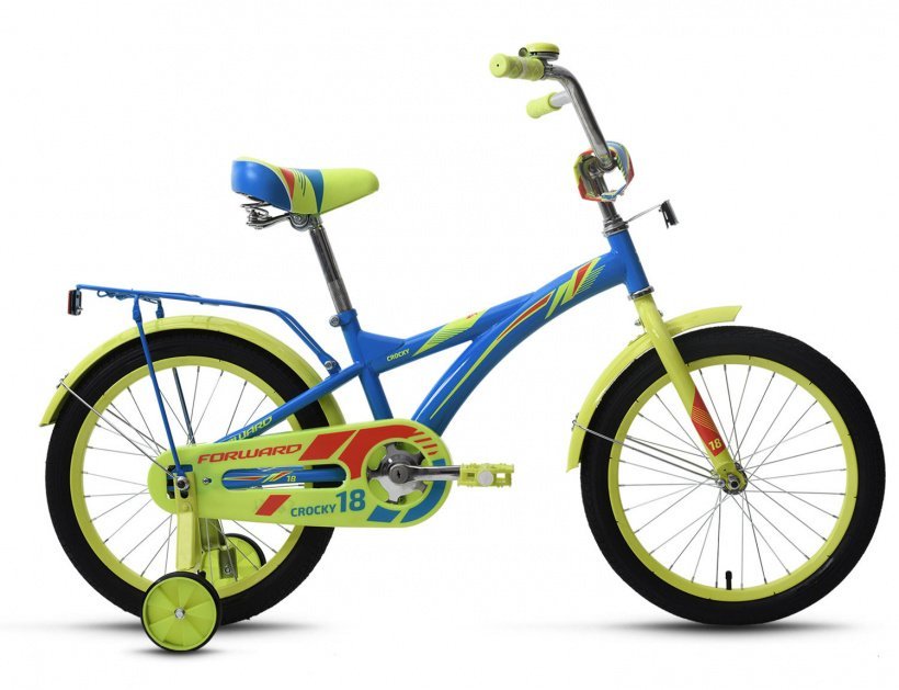 фото Детский велосипед forward crocky 18" 2020 (рост: 105-130 см, цвет: зеленый/желтый)