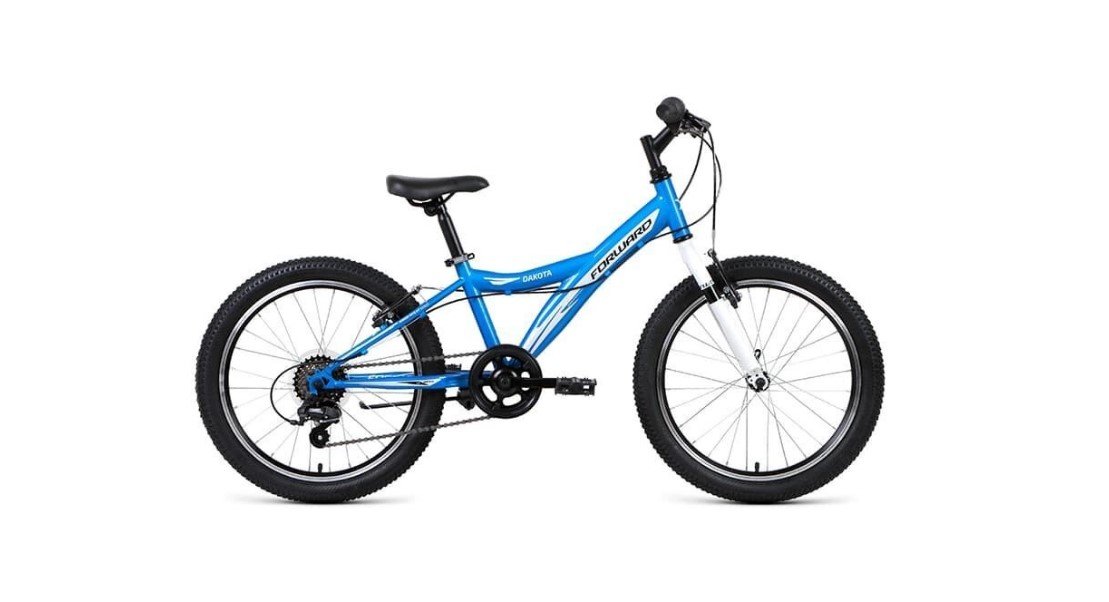 фото Детский велосипед forward dakota 1.0 20" 2020 (рама: 10,5" (рост: 115-130 см), цвет: синий/белый)