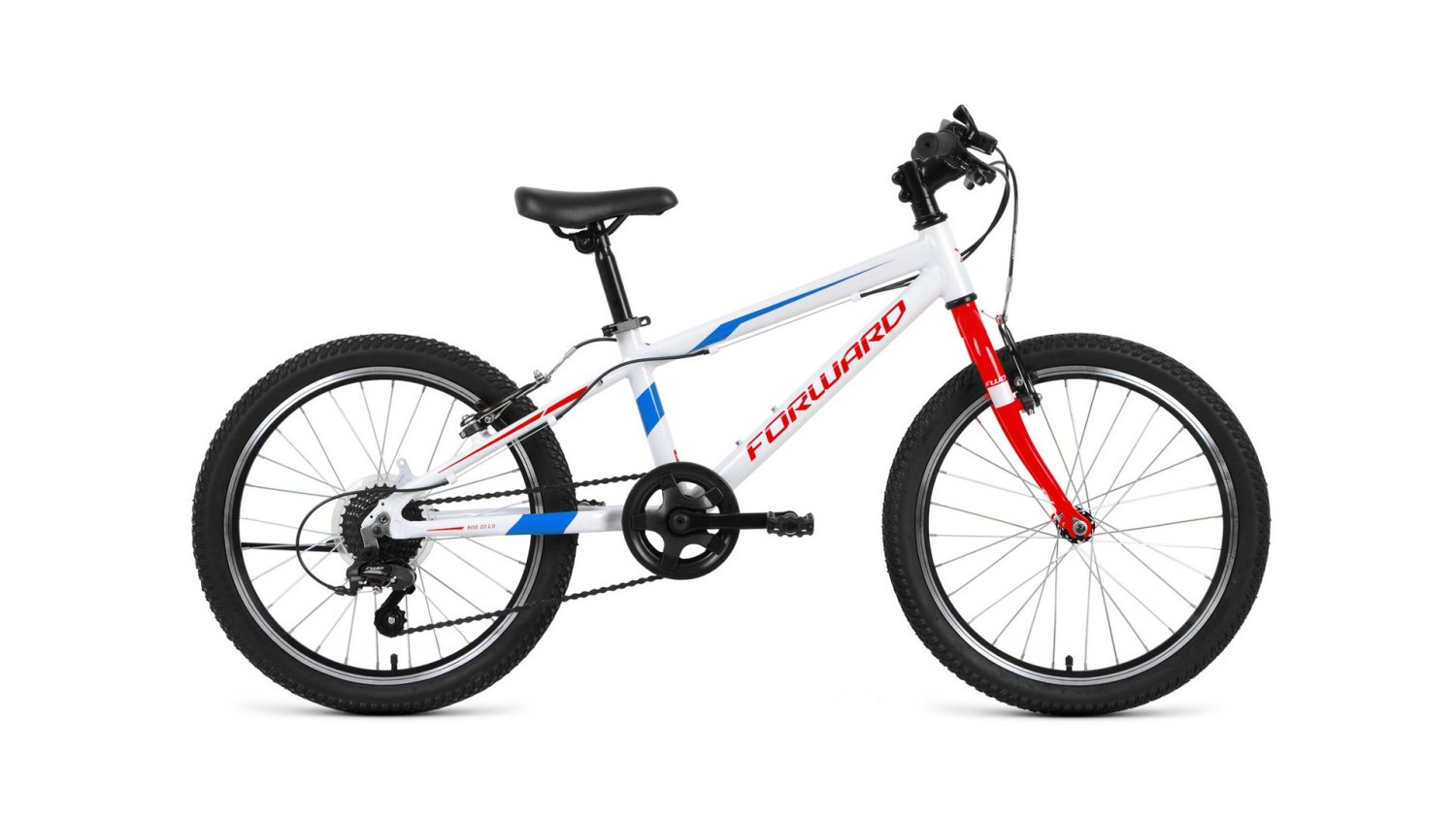 фото Детский велосипед forward rise 2.0 20" 2020 (рама: 10,5" (рост: 115-130 см), цвет: белый/красный)