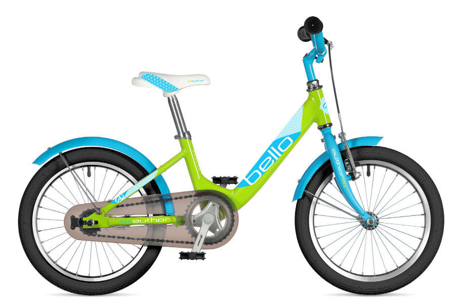 фото Детский велосипед author bello 16" 2021 (рама: 9" (рост: 100-115см), цвет: lime // arctic blue )