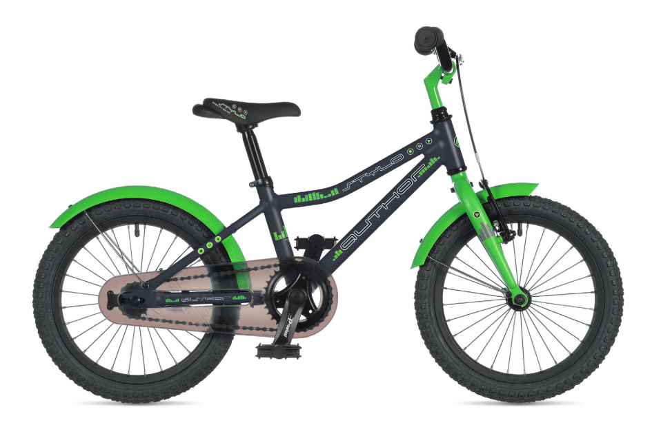 фото Детский велосипед author stylo 16" 2021 (рама: 9" (рост: 100-115см), цвет: temple grey matte // fresh green )