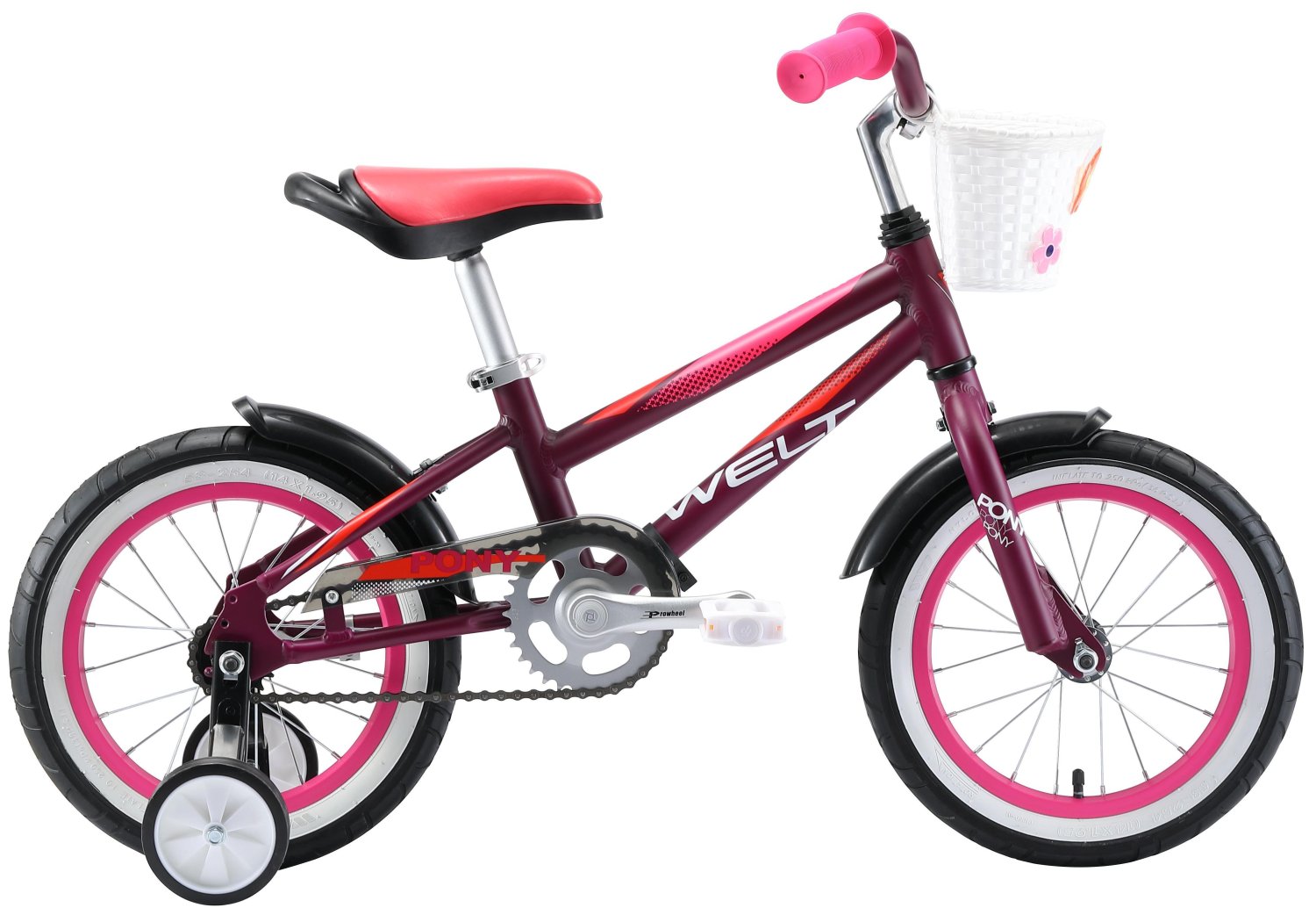 фото Велосипед детский welt pony 14" 2020 (возраст ребенка: 3-5 лет (рост до 115 см), цвет: фиолетово-розовый)