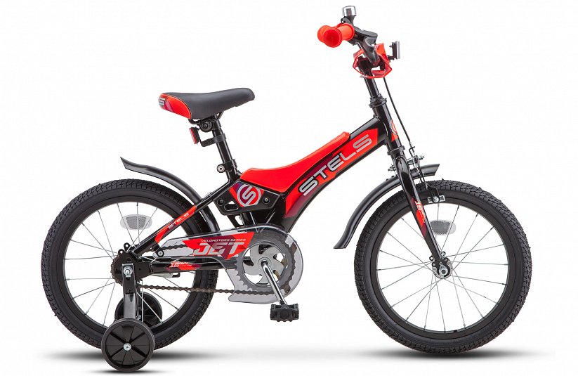 фото Детский велосипед stels jet z010 16" 2020 (рама: 9" (рост: 100 - 115 см), цвет: черно/оранжевый )