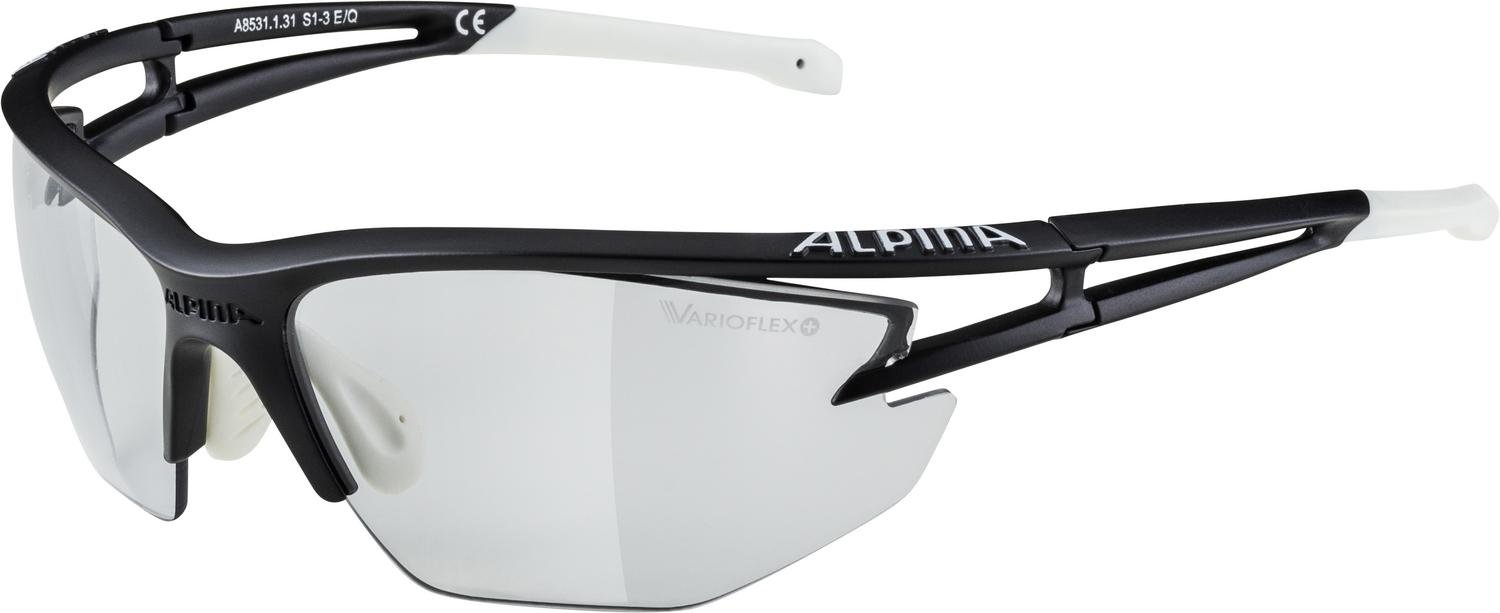 фото Очки велосипедные alpina eye-5, hr vl+ black matt white/black, a8531131