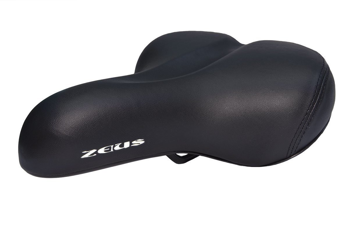 фото Седло велосипедное zeus city bike, 245x205mm, рельсы сталь, анатомическое, 620гр, черное, z-9051