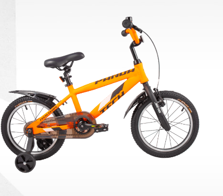 фото Детский велосипед tech team panda 16" 2020 (возраст: от 5 до 7 лет (рост: от 100 до 125 см.), цвет: оранжевый ) techteam
