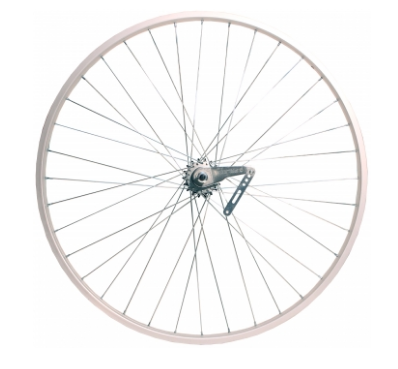 фото Колесо велосипедное veloolimp, 28" заднее, обод одинарный алюминий, без пистонов, втулка стальная, на гайках, серебро