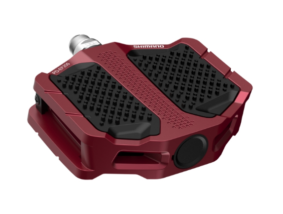 фото Педали велосипедные shimano pd-ef205, топталки, алюминий, красный, epdef205r