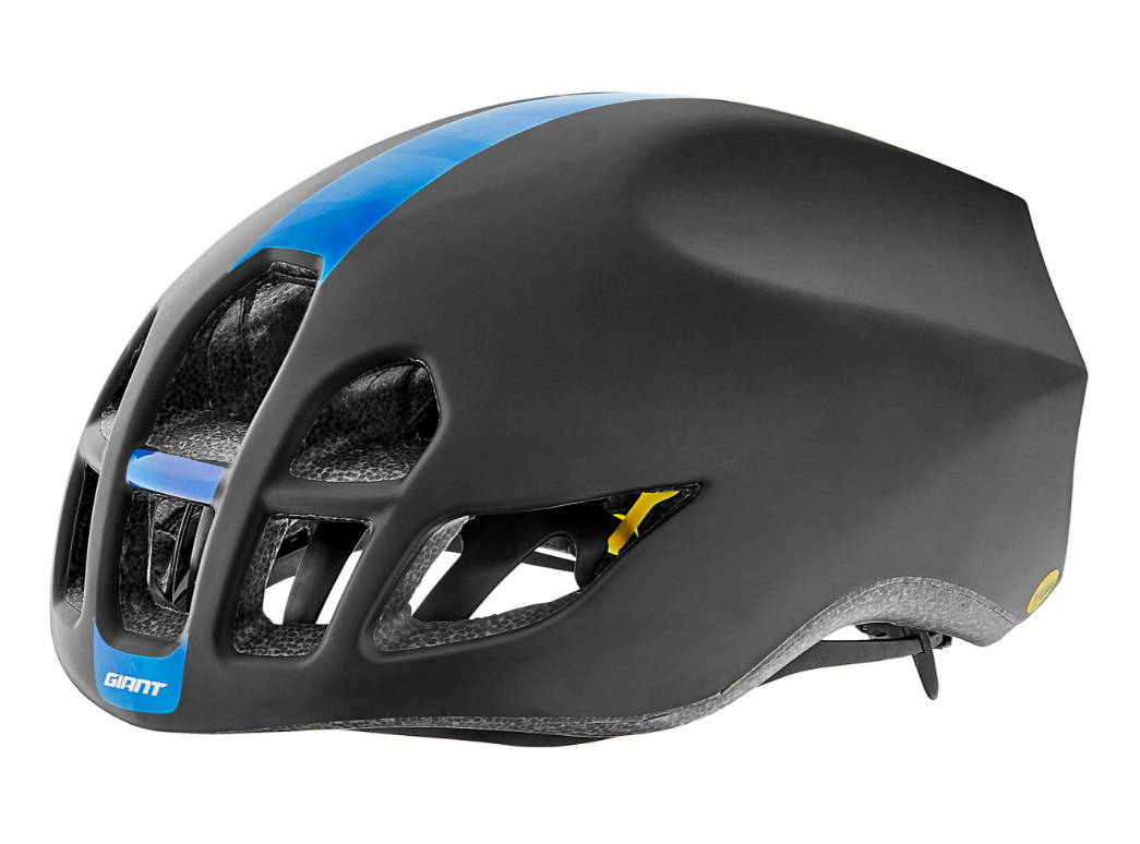 фото Шлем велосипедный giant pursuit, с технологией mips, матовый черный/синий с узором (размер: s (51-55 см))