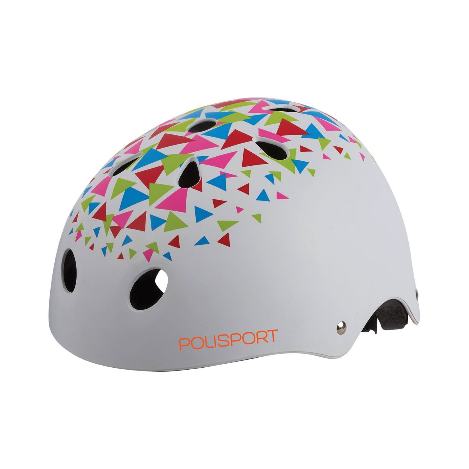 фото Велошлем подростковый polisport urban radical triangles, white matte/orange (размер: 53/55)