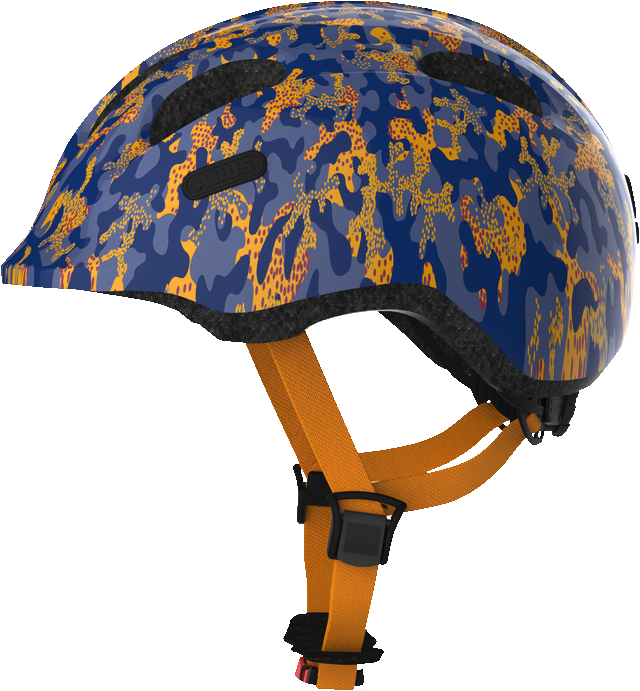 фото Шлем велосипедный abus smiley 2.0, детский, camou blue (сине-оранжевый камо) (размер: s(45-50) )