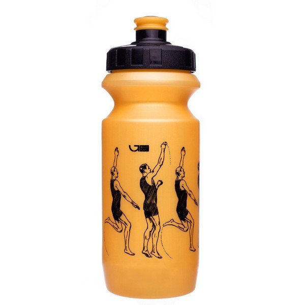 фото Фляга велосипедная green cycle workout, с большим соском, 600 мл, golden nipple/ black cap/golden bottle