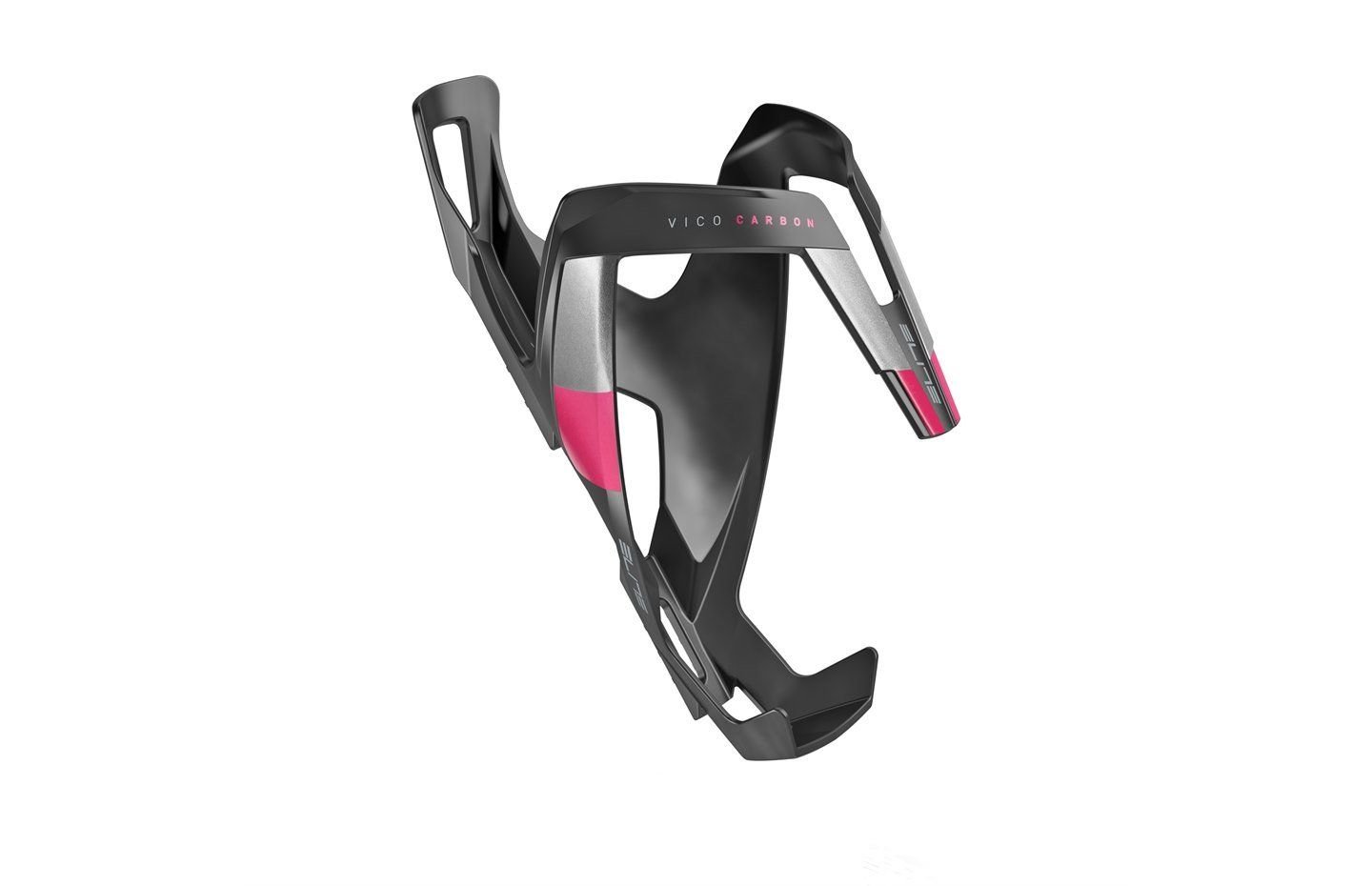 фото Флягодержатель велосипедный elite vico carbon, матовый черный/розовый, 0156110